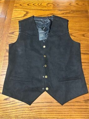 Men's Black Button-Front Vest by